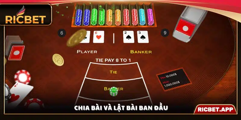 Quy trình chia và lật bài khi bắt đầu ván